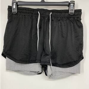 Level Eight Girls Black Gray Athletic Lined Shorts NEW Size XL